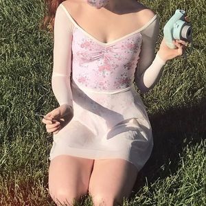 Eleve Celine leotard long sleeve mesh size S